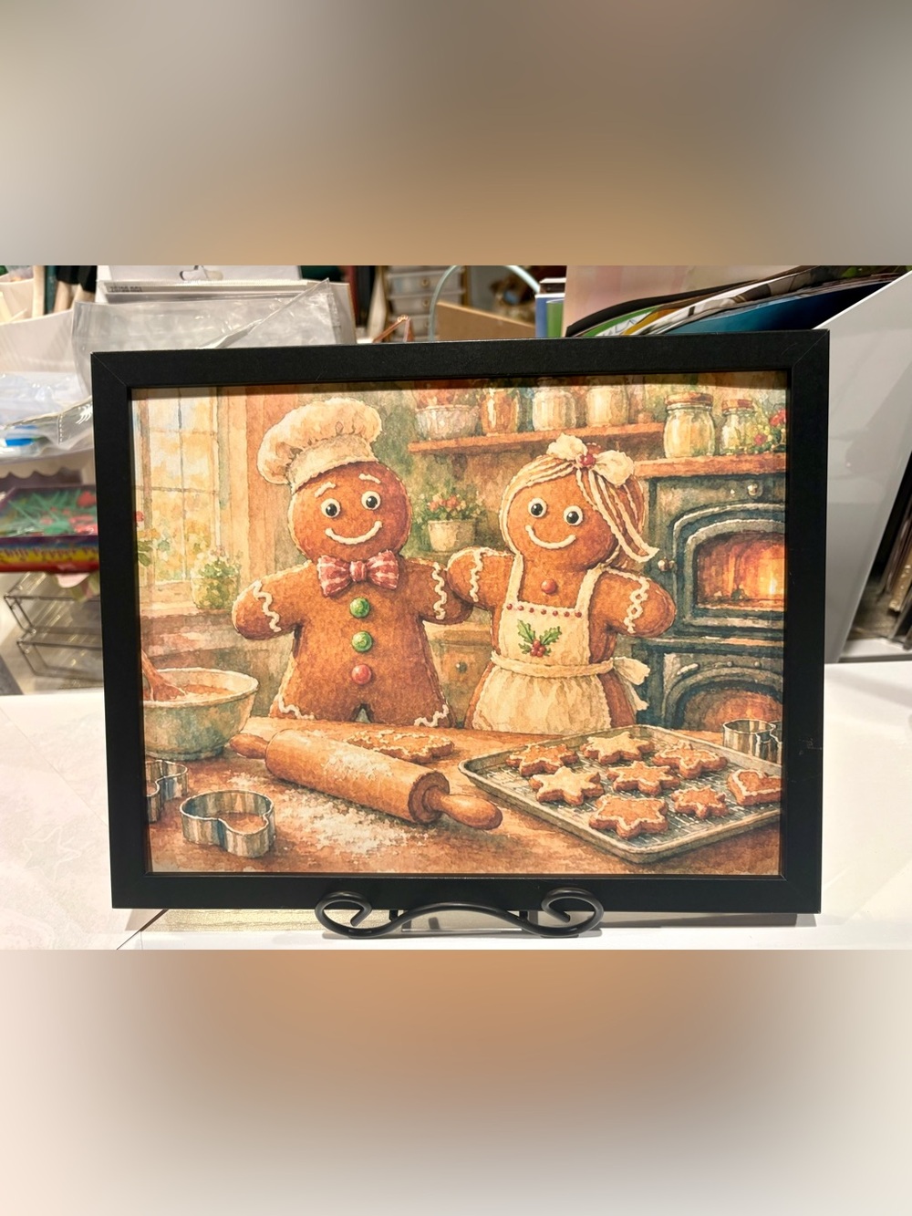 Festive Gingerbread Couple Framed 8x10 Art Print